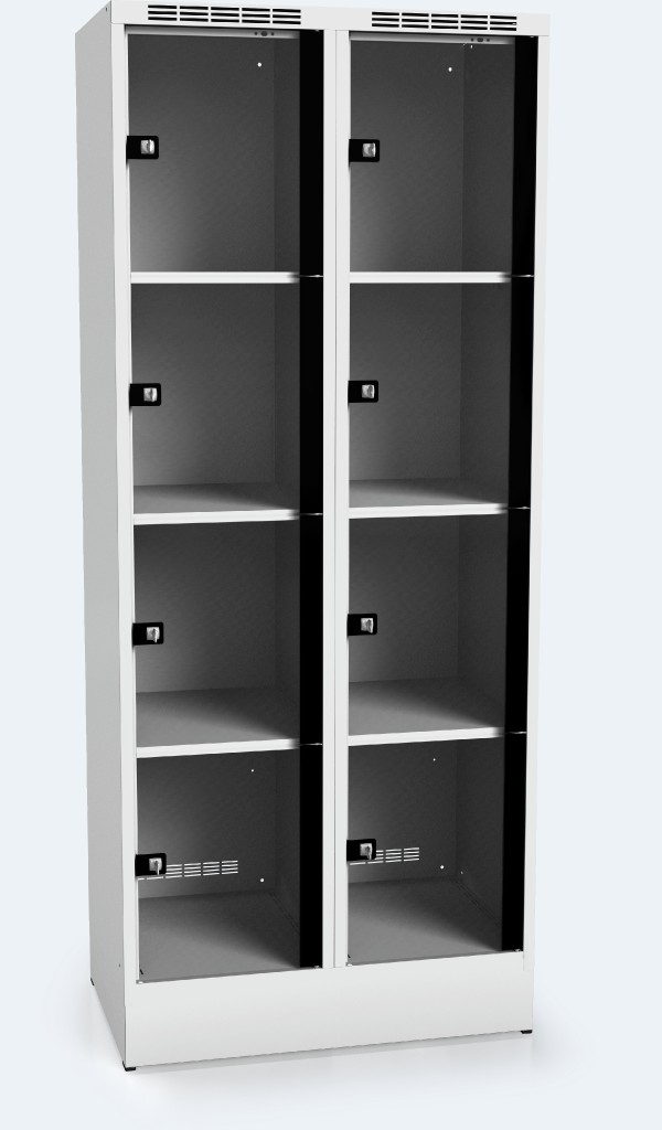  Schränke mit acht verglasten Türen 1920 x 800 x 500